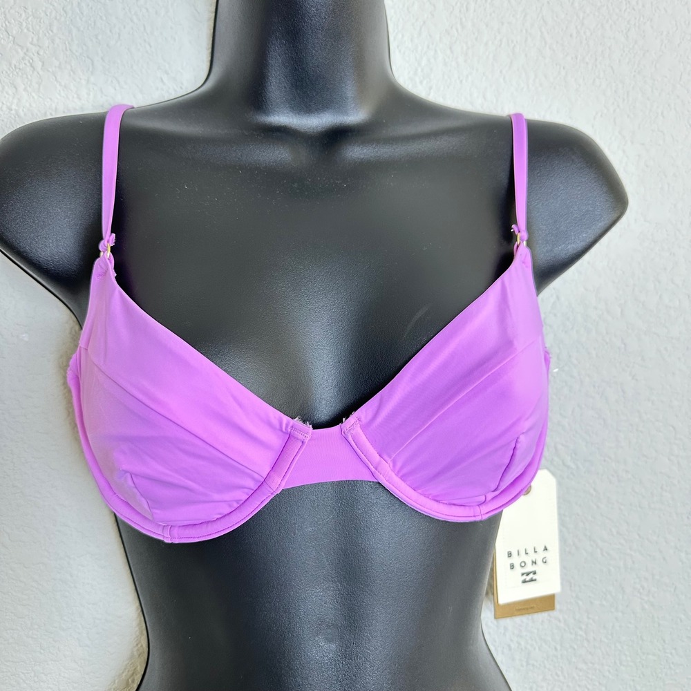 NEW Billabong Sol Searcher Morgan Underwire Bikini Top Orchid Pink MEDIUM